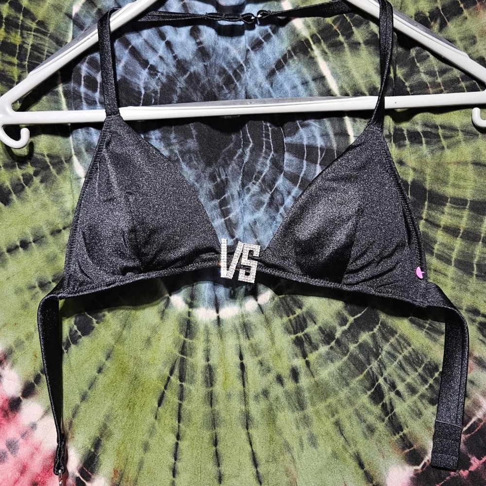 XSmall VS Sparkly Black Bathing Suit Top with Bling